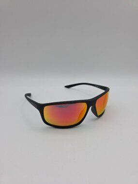 Nike Men Adrenaline Sunglasses Matte Black Frame Red Mirror Lens 66mm EV1113-011